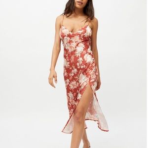 Urban Outfitters Kiss The Sky Floral Midi Slip Dress